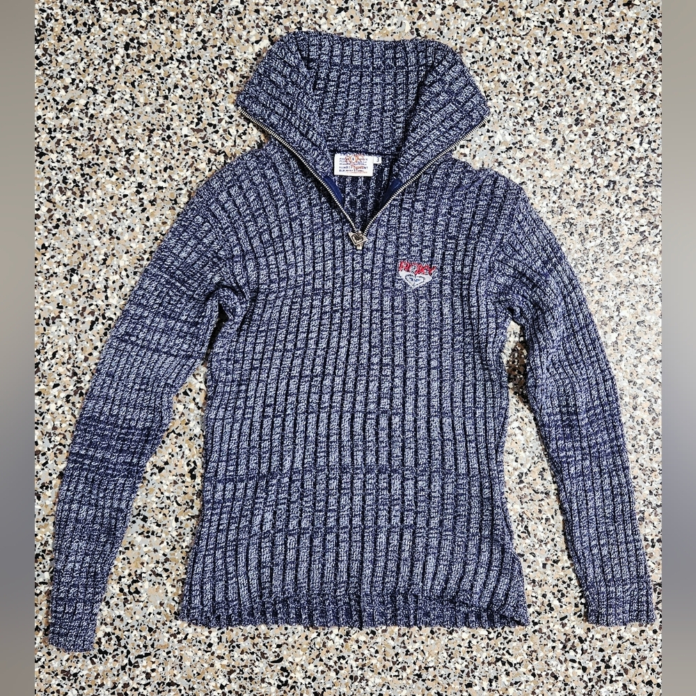 Vintage Y2k Quiksilver Chunky Knit Womens Quarter Zip Sweater - Size Small